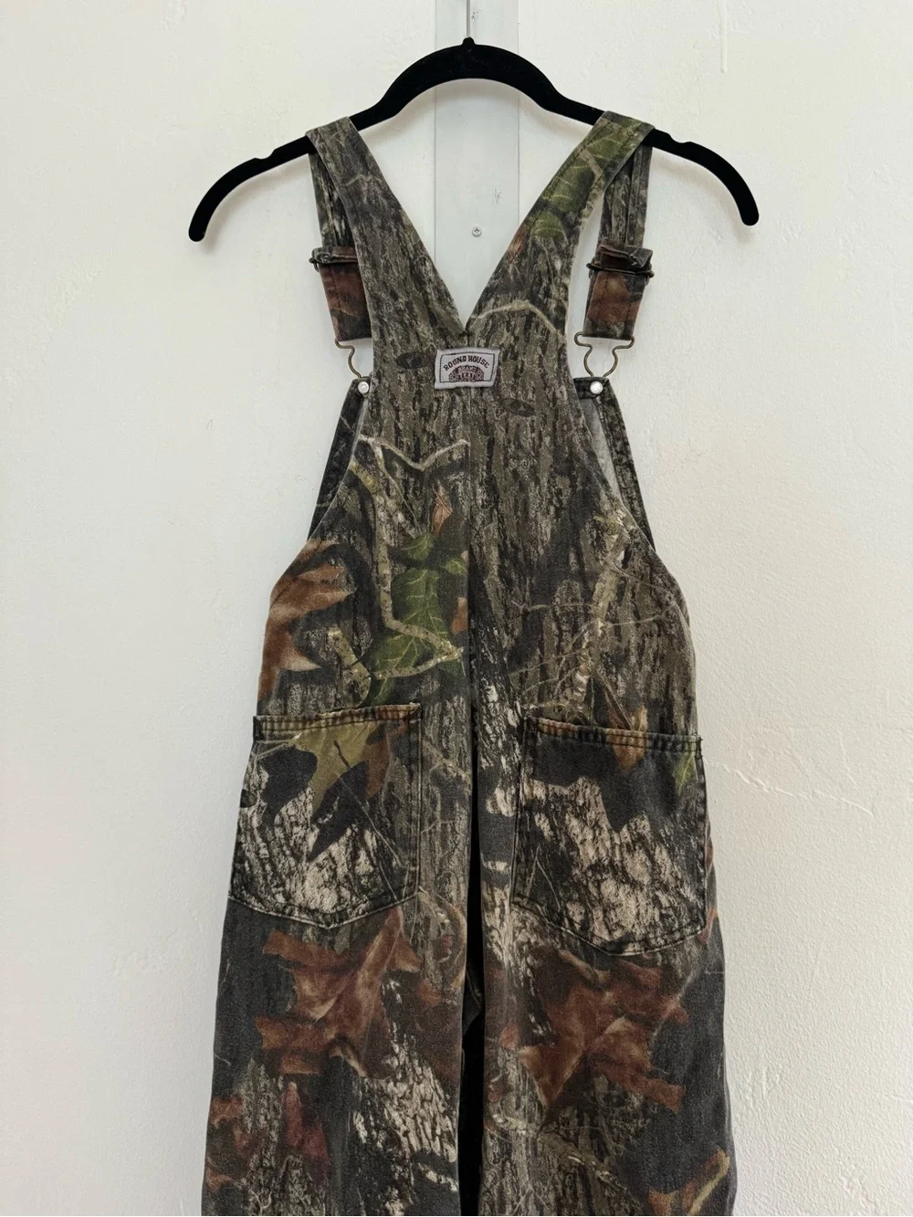 Round House Kids Mossy Oak Realtree Camo Overalls Green Brown Hunting Outdoor